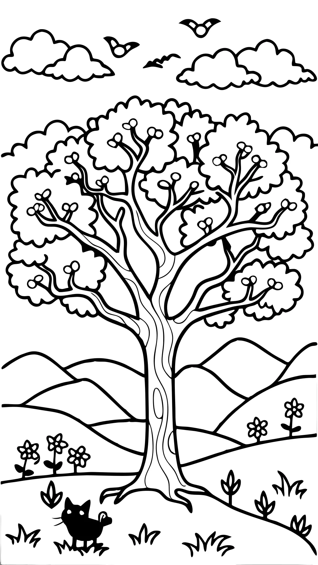 printable tree coloring page